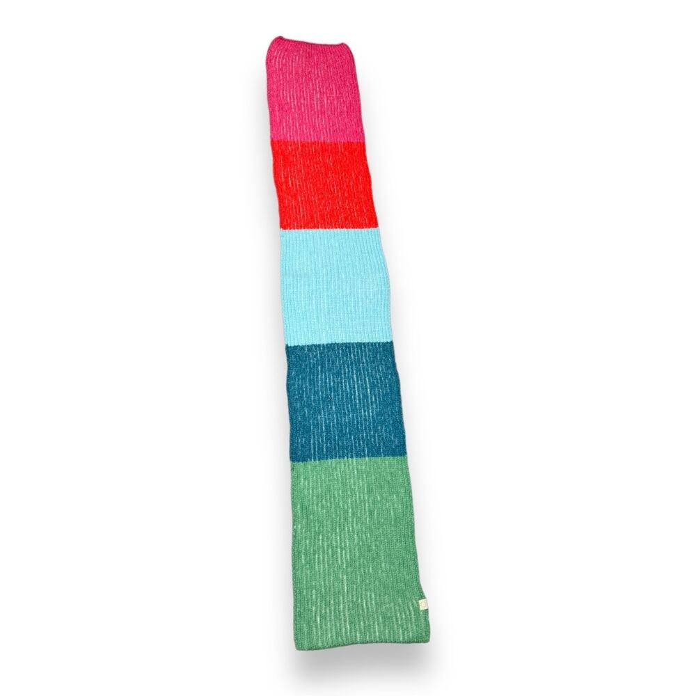 Mer Sea Oh So Cozy Scarf New NWT Multicolor Stripe Blue Green Red Pink Soft Warm - Picture 2 of 9